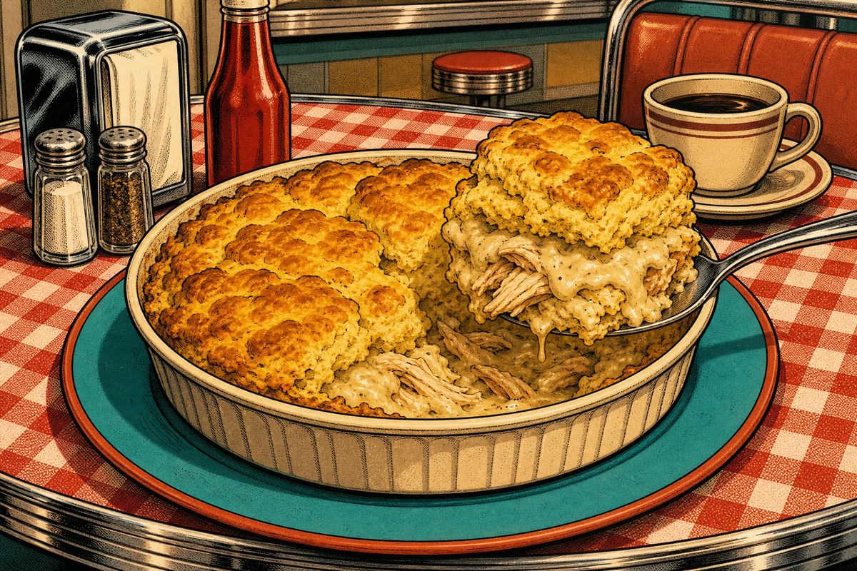 Chicken and Biscuits in One Dish