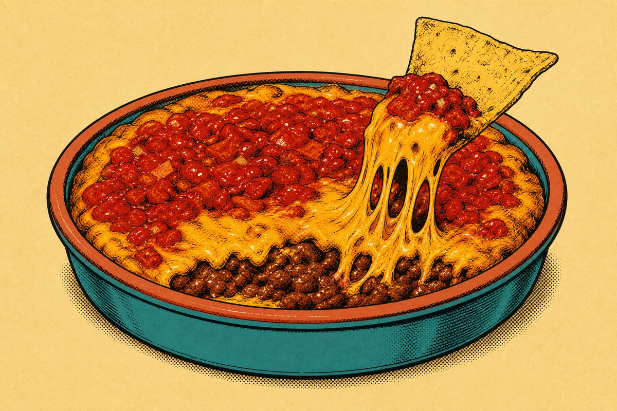 The Layered, Not Stirred Chili Cheese Dip