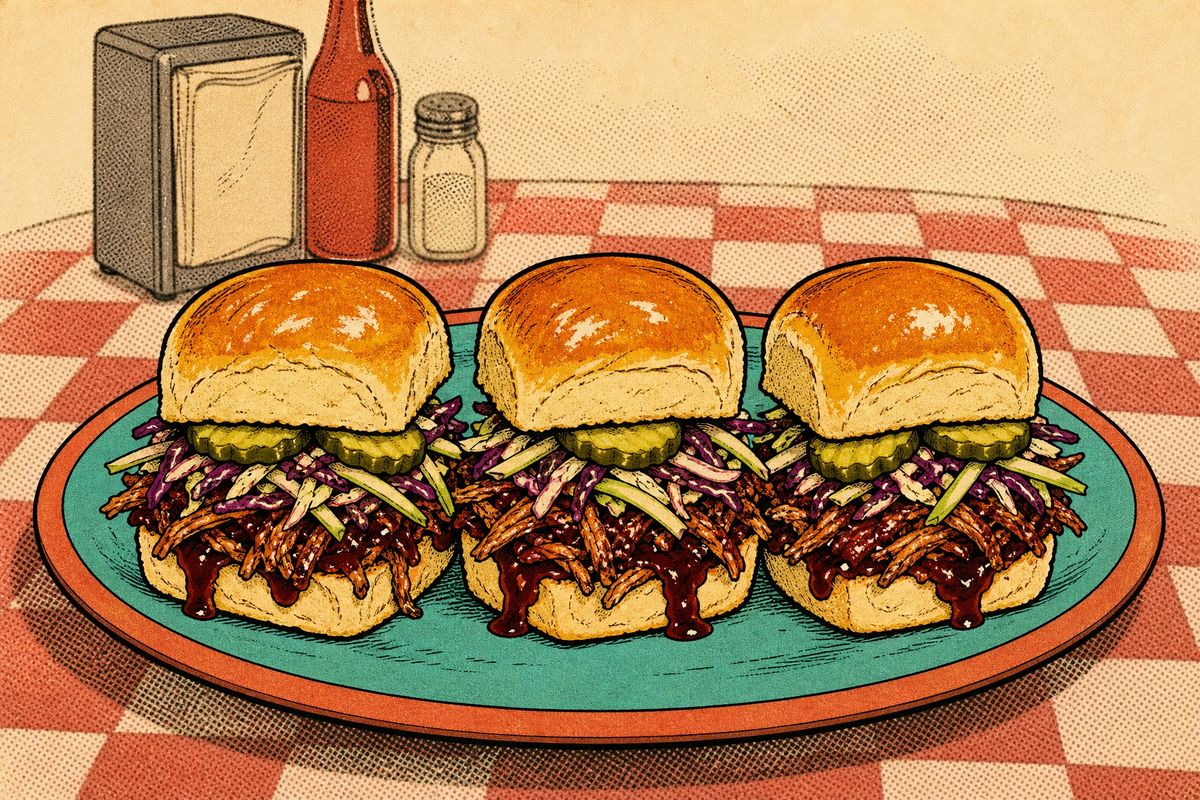 Smoky Hickory Pulled Pork Triple Sliders