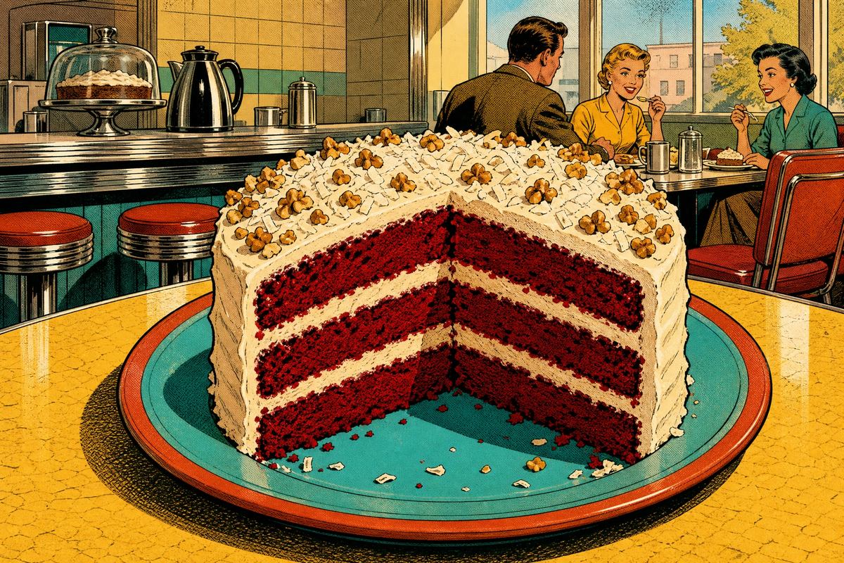 The Coconut-Pecan Red Velvet Cake