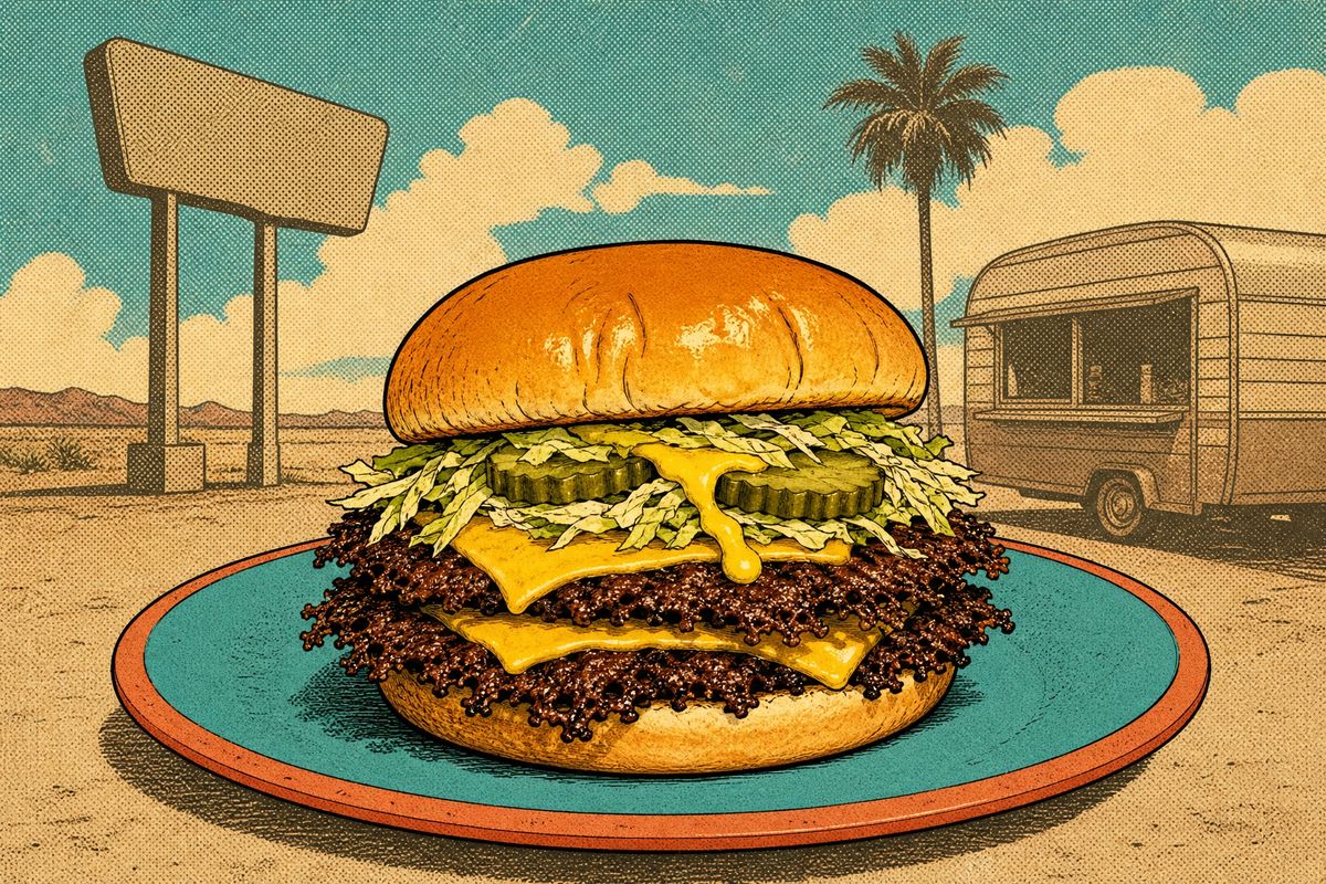 Motel Double Smash Burger with Lace Edges